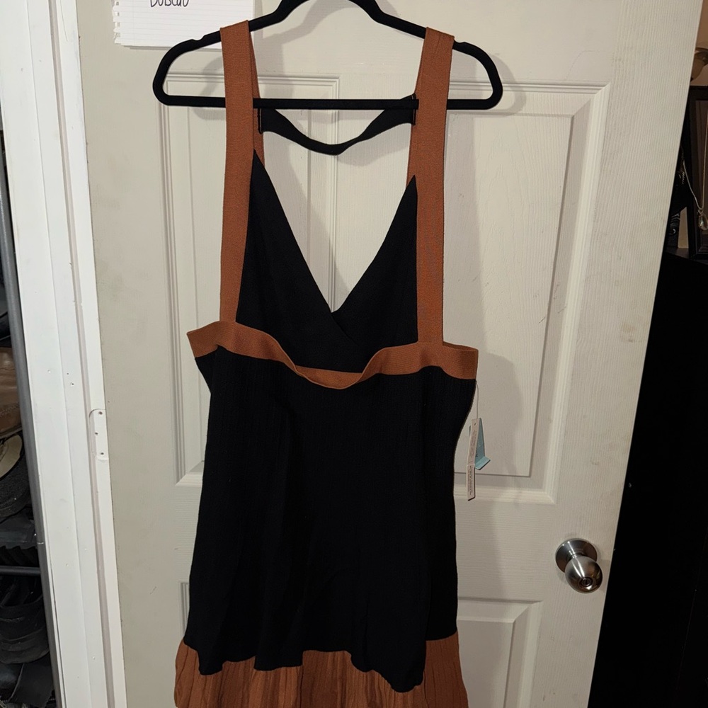 Anthro Black and Brown Sweater Dress